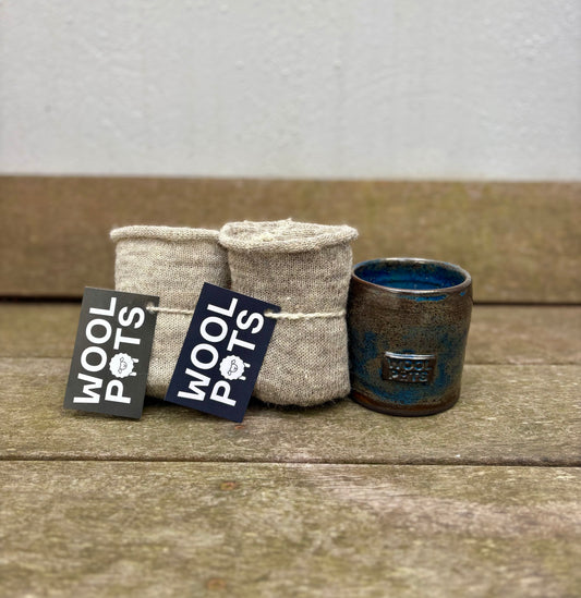 2 x Wool pots Bundles plus a Wool Pots Planting Pot