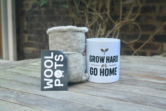 Grow Hard or Go Home - Mug and 10 Wool Pots